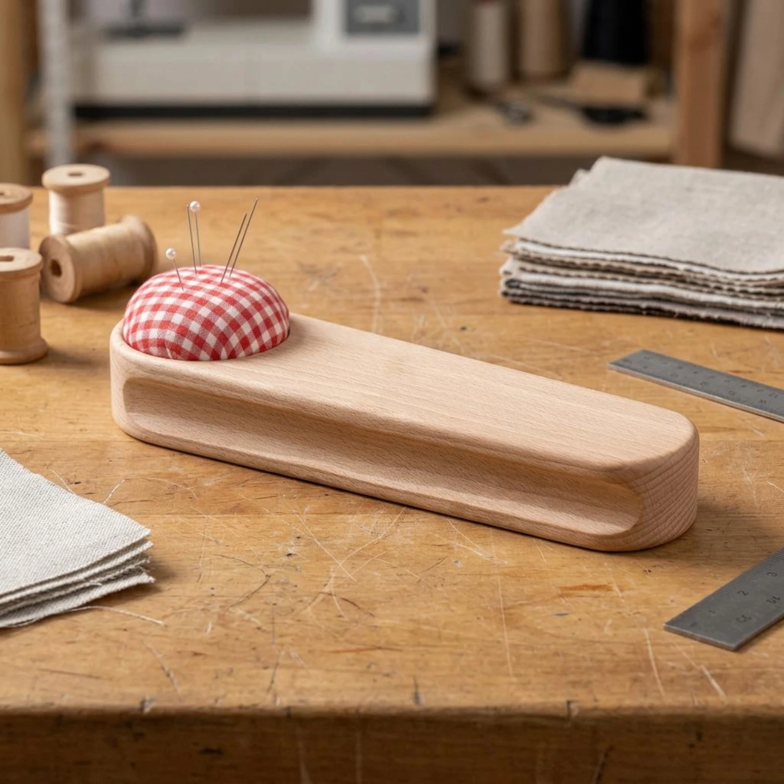 Tailor Clapper Polished Edges Beech Wood Presser Mending Press Tool Natural Finish Wooden Textile Weight Flattening Seams
