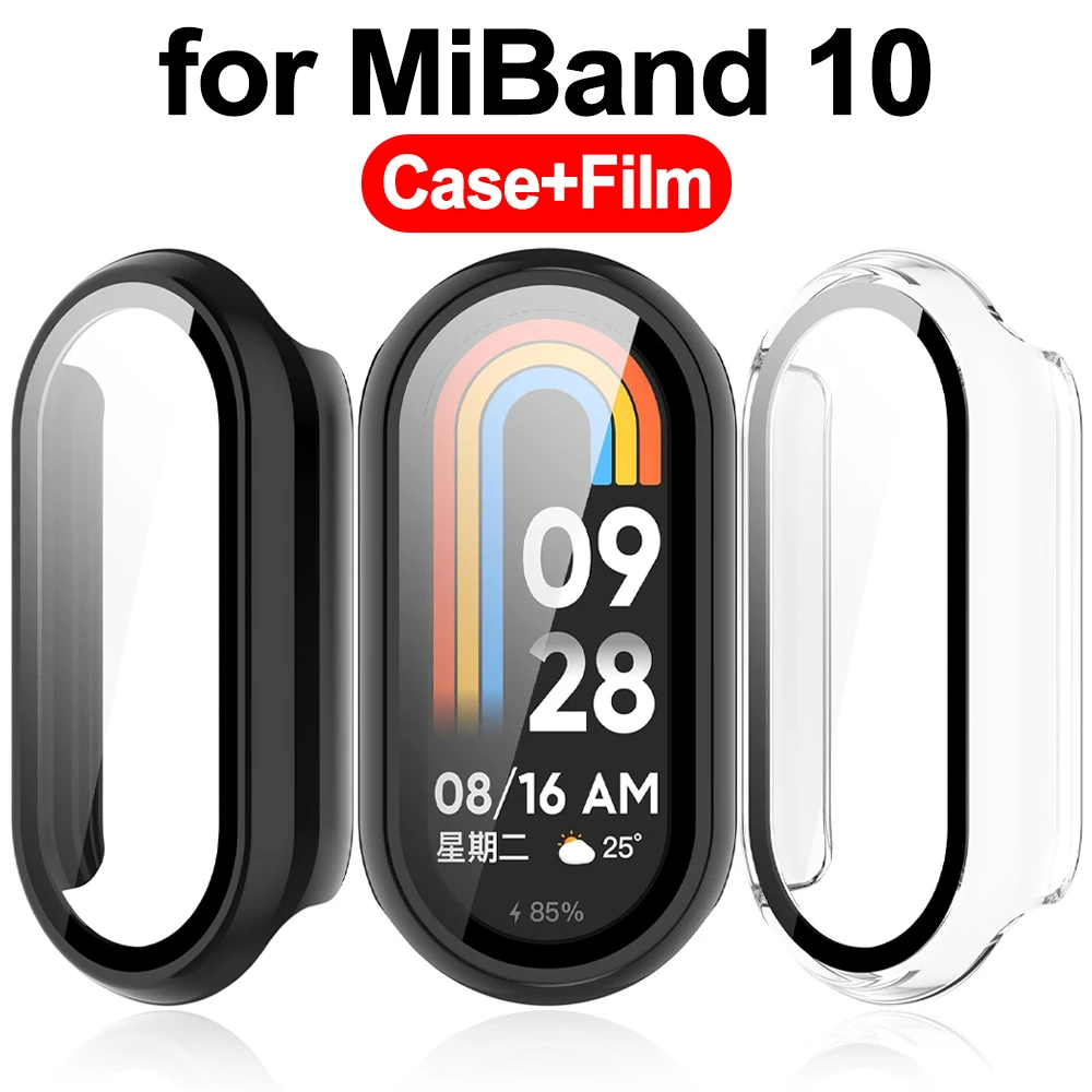 

Жесткий чехол для Xiaomi Smart Band 10 с защитной пленкой для ПК и пленкой из закаленного стекла для часов Xiaomi Band 10 Miband 10