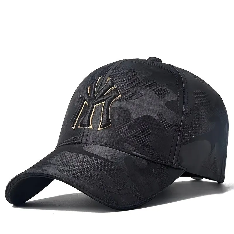 Unisex Letter Embroidery Camouflage Baseball Hats Spring and Autumn Outdoor Adjustable Casual Hats Sunscreen Hat