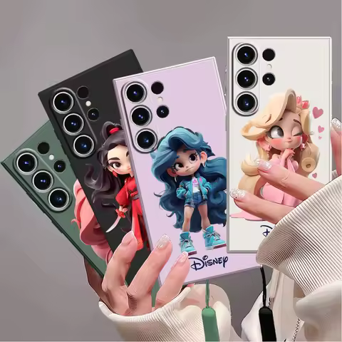Disney Princess Girl Cute Phone Case for Samsung Galaxy S24 Ultra S23 Ultra 5G S21 Plus S22 S20 FE S20 Luxury Silicone Cover