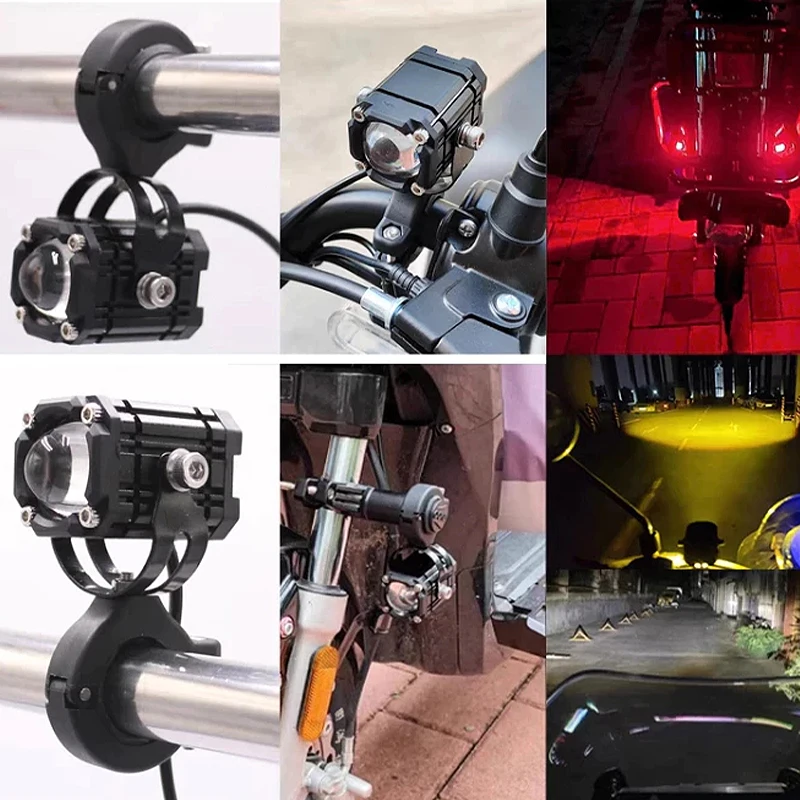 1Pcs Mini Driving Light Mocycle Driving Spot Waterproof Light 4 Modes Light With Switch