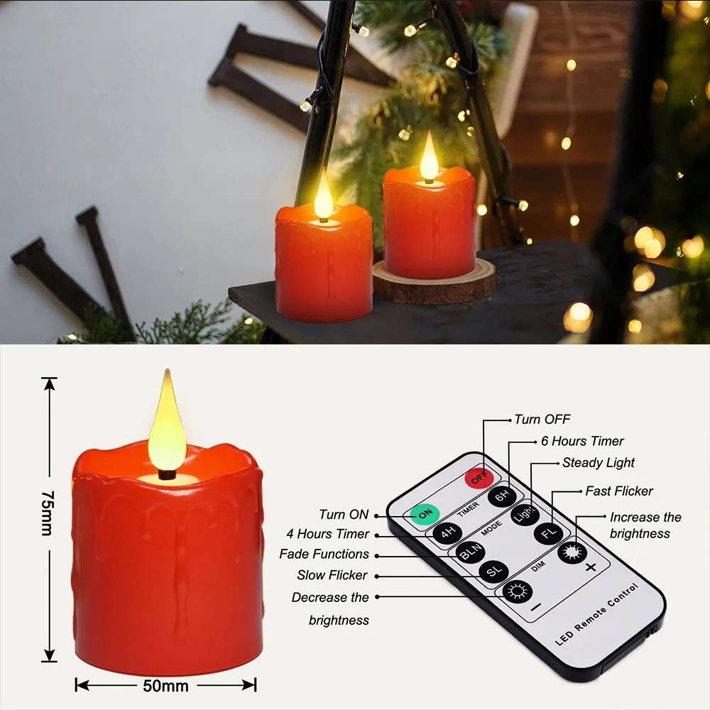 Rechargeable LED Candles Waterproof Flameless Candle with Remote Timer for Home Decor Holiday Wedding Day Tea Candle  Light image 5