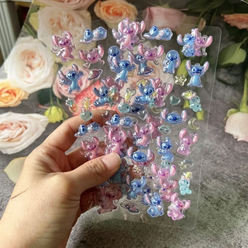 Anime Stitch 3D Stereo Crystal Diamond Sticker Kawaii Leuke Cartoon DIY Telefoonhoesje Terug Decal Perfect verjaardagscadeau voor meisjes Nieuw