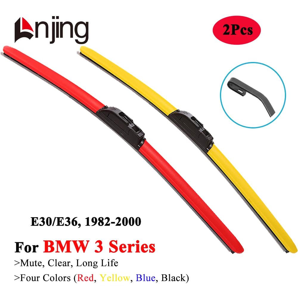 

LNJING Colorful Wiper Blades for BMW 3 Series E30 E36 316i 318i 320i 323i 325i 328i 330i 1985 1987 1990 1993 1994 1995 1999 2000