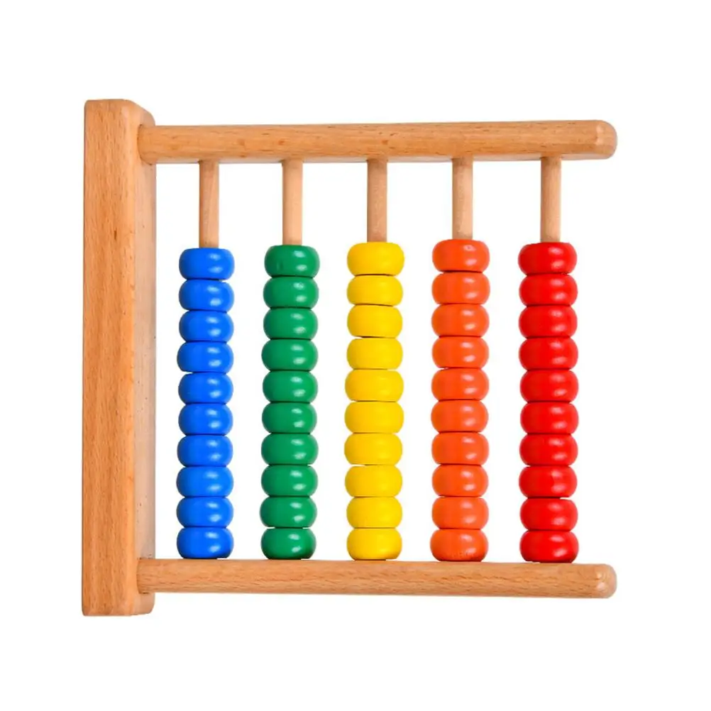 Abacus Rack Teaching Aids Kids Cognitive Toy Math Learning Mental Arithmetic Wooden Calculate