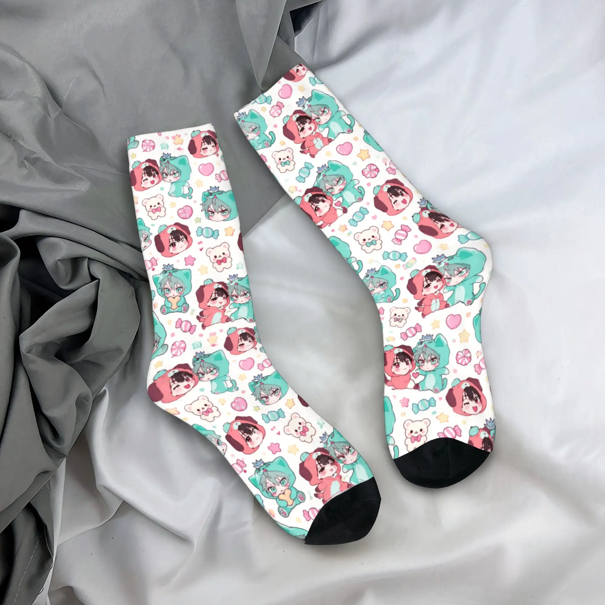Alien Stage Chibi Socks  Funny Stockings Autumn Non-Slip Men's Socks Breathable Graphic Climbing Socks