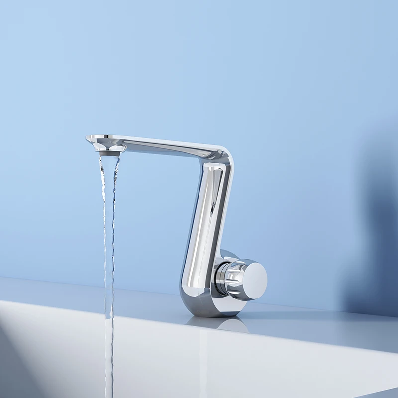 

Deck Mounted Single Hole Bathroom Sink Faucets Single Handle Cold and Hot Mixer Taps Lavatory Vessel Sink Faucet Chrome