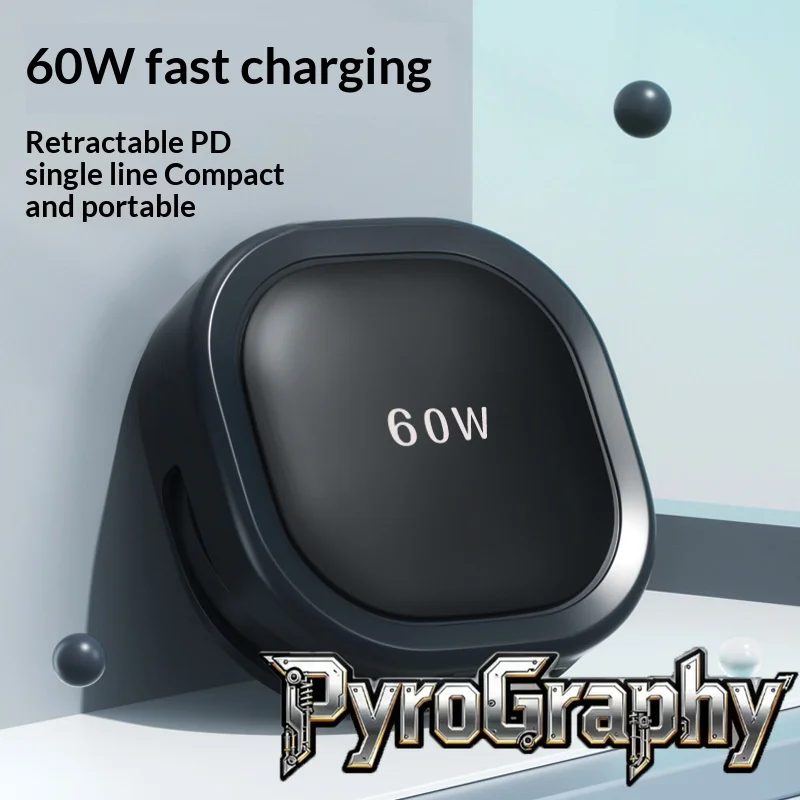 

Телескопическая крышка из алюминиевого сплава для пирографии Type-c, однопроводная, 60 Вт, секундное хранилище, быстрая зарядка, для Iphone серии 16/17