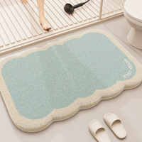 Thicked Coral Velvet Bathroom Mat Carpet Shaped Absorbent Mat Toilet Door Carpet Non-Slip Mat Absorbent Mats Toilet Foot Mats