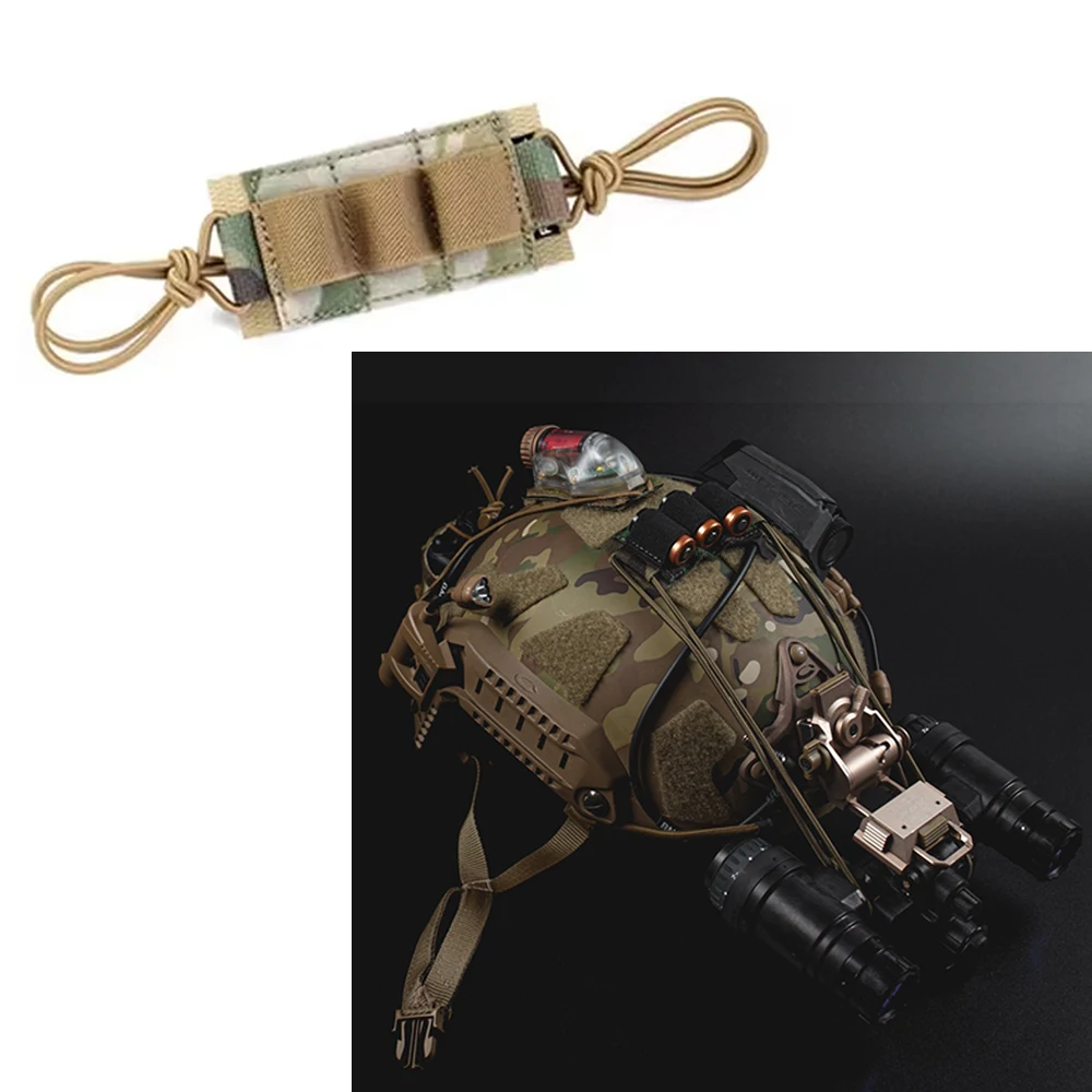 Tactical Helmet Battery Elastic Lanyard Night Vision Line Storage Battery Separation Board Bag Fixed Strap Band