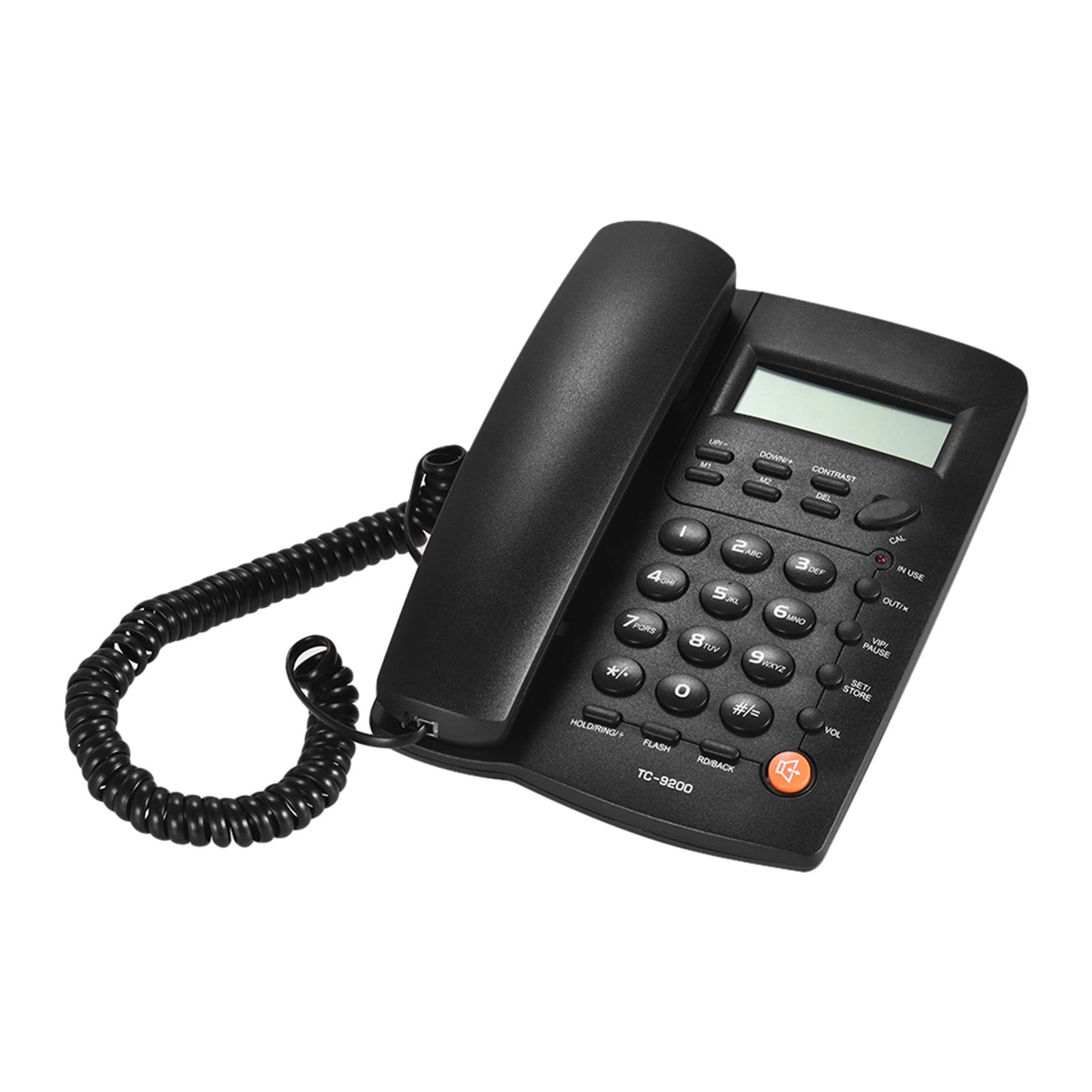 Desktop Corded Telephone Phone with LCD Display Caller ID Volume Adjustable Calculator Alarm Clock for House Home Office Hotel