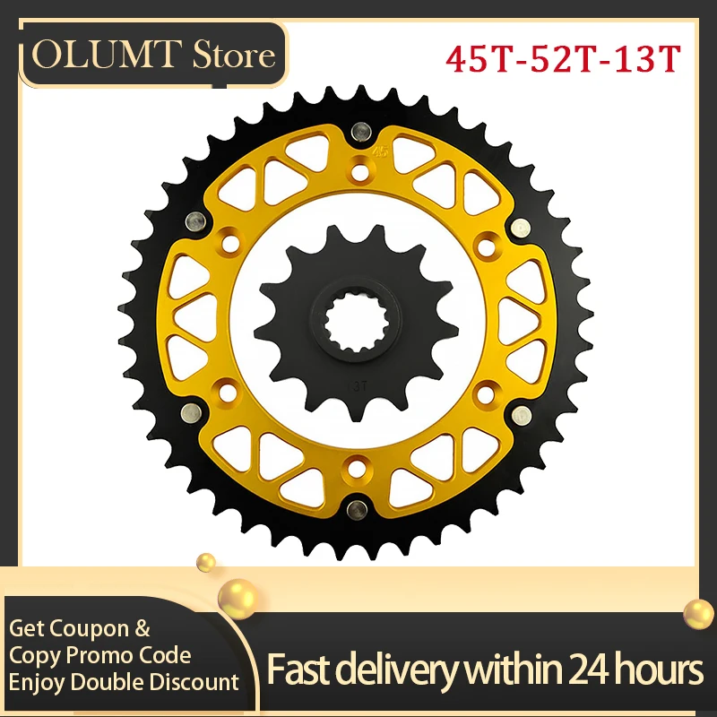 دراجة نارية 520 45T-52T 13T الجبهة الخلفية ضرس لسوزوكي DR250 DR-Z250 RM250 RMX250 DR350 DR-Z400 DR RM RMX DRZ 250 350 400 L M #1