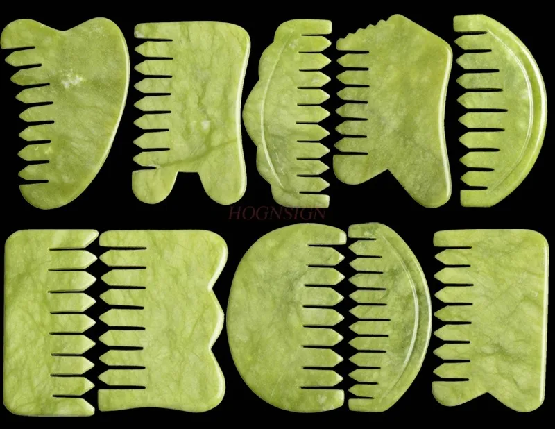 Natural jade, jade comb, head, face, limbs massage and health care