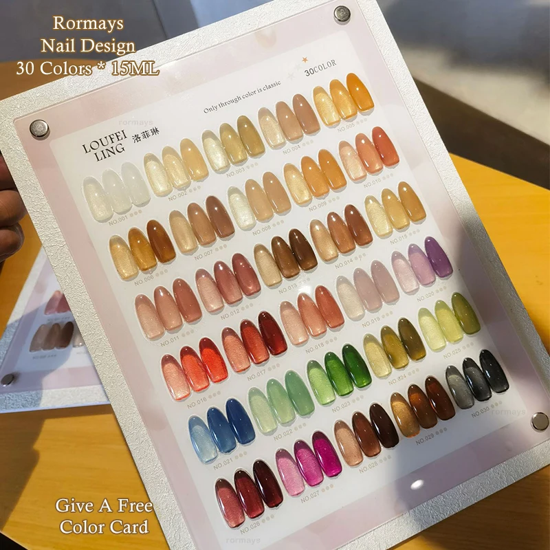 

Rormays Summer New Jelly Color gel Polishing 30PCS Nude Color Ice Permeable Durable gel Varnish UV LED Shiny Nail Soaking Primer