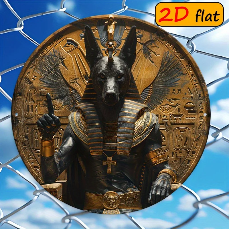 CIFBUY Mystic Metal Wall Art Egyptian Anubis Aluminum Sign Waterproof Decor For Home Garage Man Cave Vintage Gift Mural