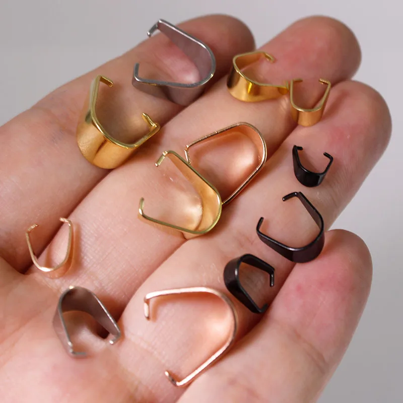 50-20 قطعة/الوحدة الفولاذ المقاوم للصدأ Charms قلادة قرصة الكفالة المشابك قلادة السنانير مقاطع موصل DIY بها بنفسك صنع المجوهرات اكسسوارات