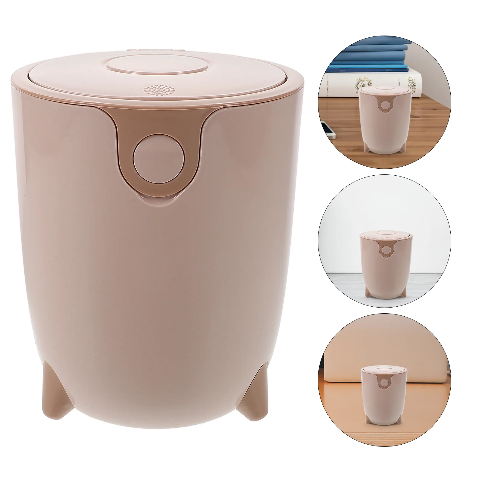 

Small Trash Cans Waste Basket for Bathroom Garbage with Cover Kitchen Pp Office Lid Cute