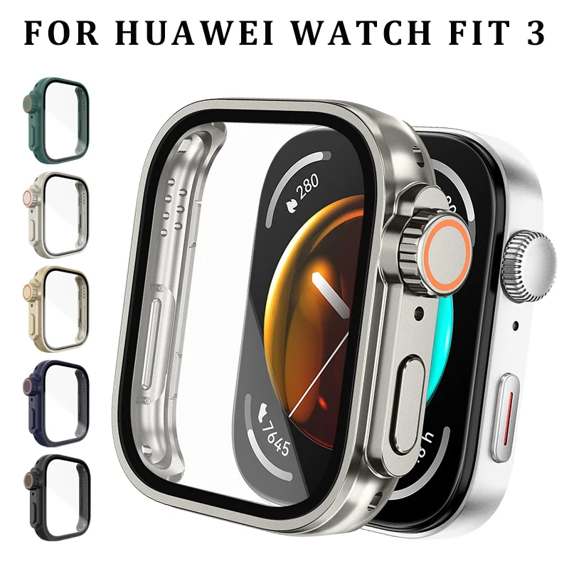 

Tempered Glass Case For Huawei Watch Fit 3 Smart Watch Strap Protective Cover Bumper Fit3 Screen Protector Shell Frame As ultra2