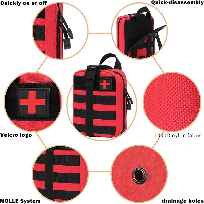 Kit di pronto soccorso tattico portatile borsa medica per escursionismo viaggio casa custodia per trattamento di emergenza strumenti di sopravvivenza custodia EDC