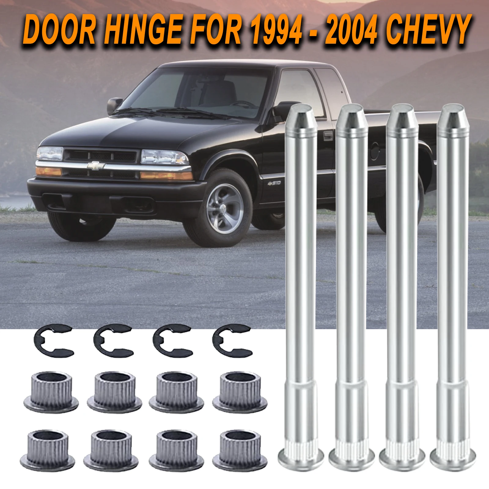 1 Set Door Hinge Pin and Bushing Repair Kit Lock Nuts for 1994-2004 Chevy S10 Chevrolet Blazer GMC S15 GMC Jimmy Car Accessories