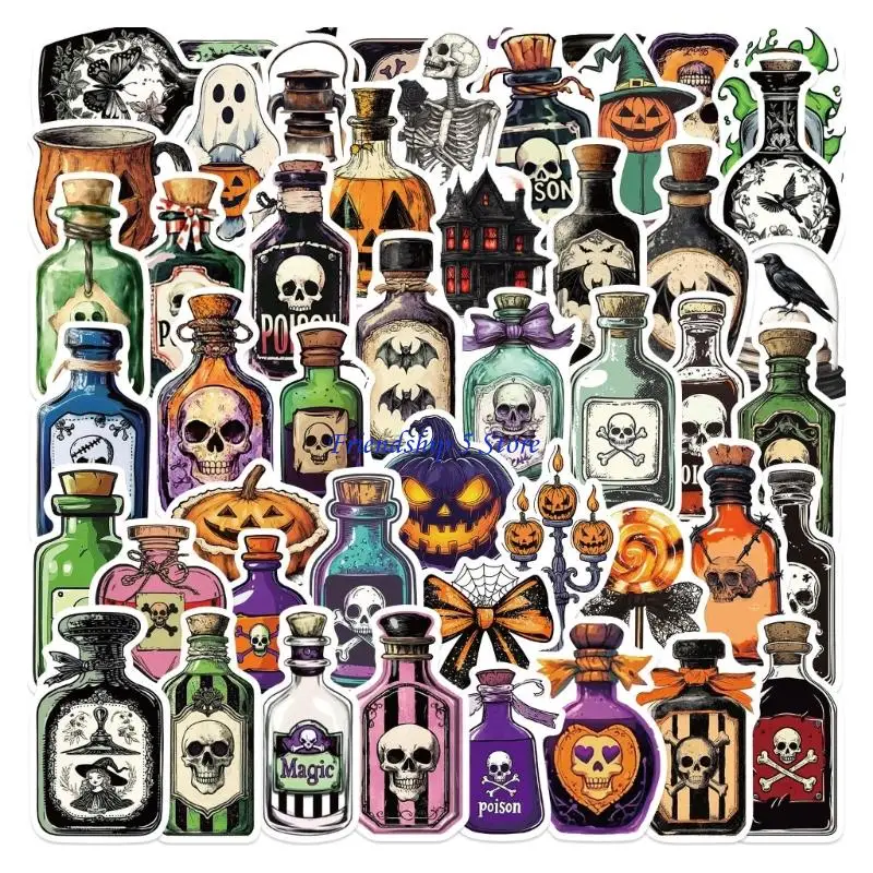 

T8WC Halloween Party Motivational Stickers Tear Resistant PVC For Journals Planners