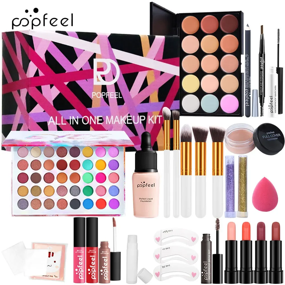 Limited-edition Popfeel Make-up Kit Volledige Set Alles In Een Oogschaduw Poeder Concealer Foundation Luxe Sets Cadeaus voor Vrouwen Cosmetica