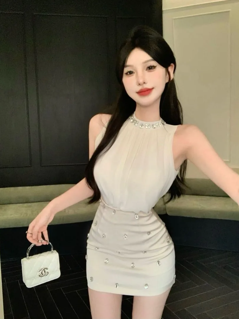 

Stunning Beaded Chiffon Strapl Vest Top for Women Summer Thai Sweet And Spicy Girl Ne Hanging Tube Top Beautiful Outerwear