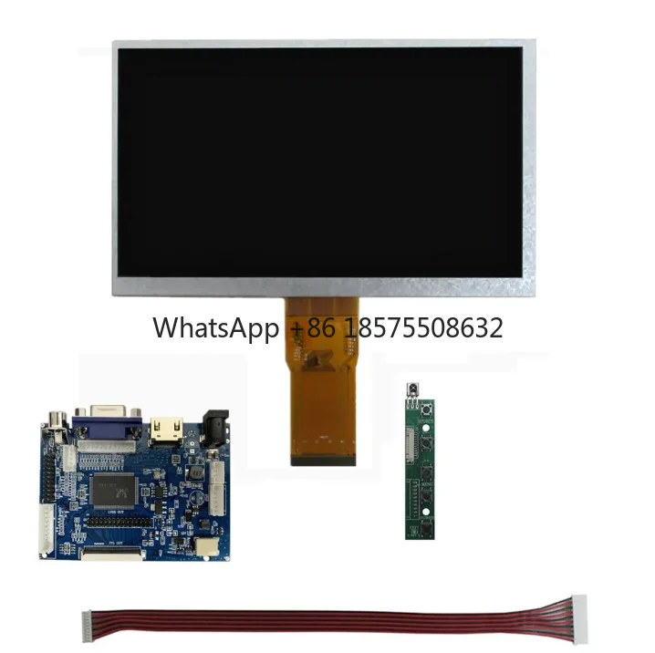 7 Inch 1024*600 LCD Screen Display Driver Control Board HDMI-Compatible VGA 2AV For DIY Lattepanda,Raspberry Pi PC mini Monitor
