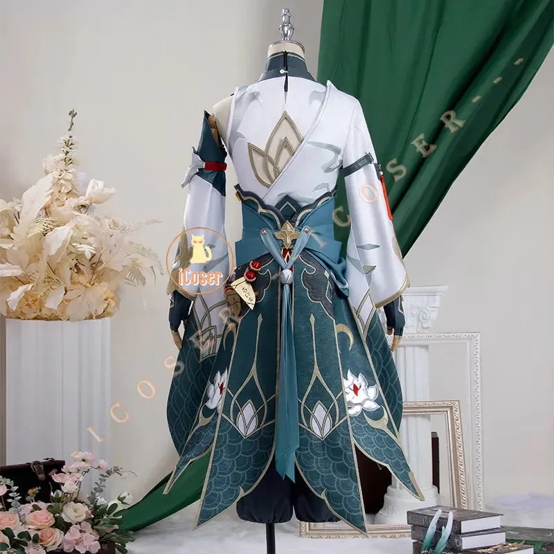 Disfraz de Cosplay de 5 estrellas Dan Heng Imbibitor Lunae, peluca Honkai Star Rail, uniforme, tocado, pendientes, Astral Express, accesorio de Halloween para hombres