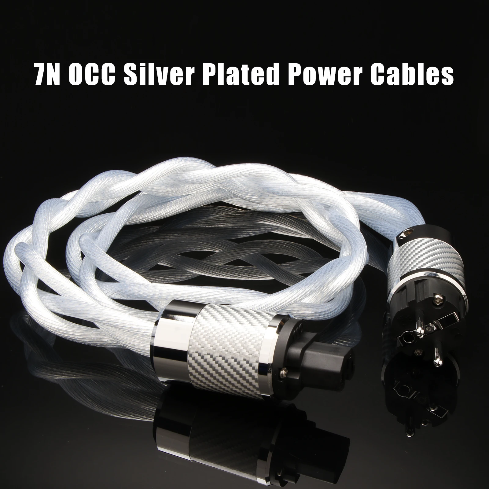 

OCC Silver Plated Power cable Audiophile US/EU/AU/UK AC Audiophile Power Cable Amplifier DAC Copper Power Plug