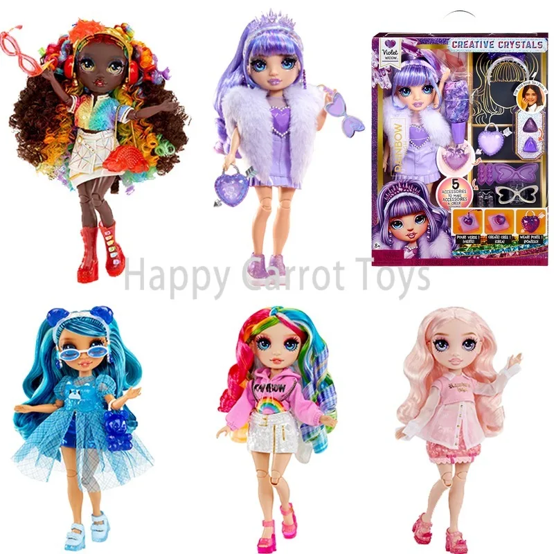 Оригинальные куклы Rainbow High Creative Crystals Fashion Dolls Series: Скайлер, Вайолет, Белла, Амайя, Ирис — коллекционные куклы для детей, игрушки.