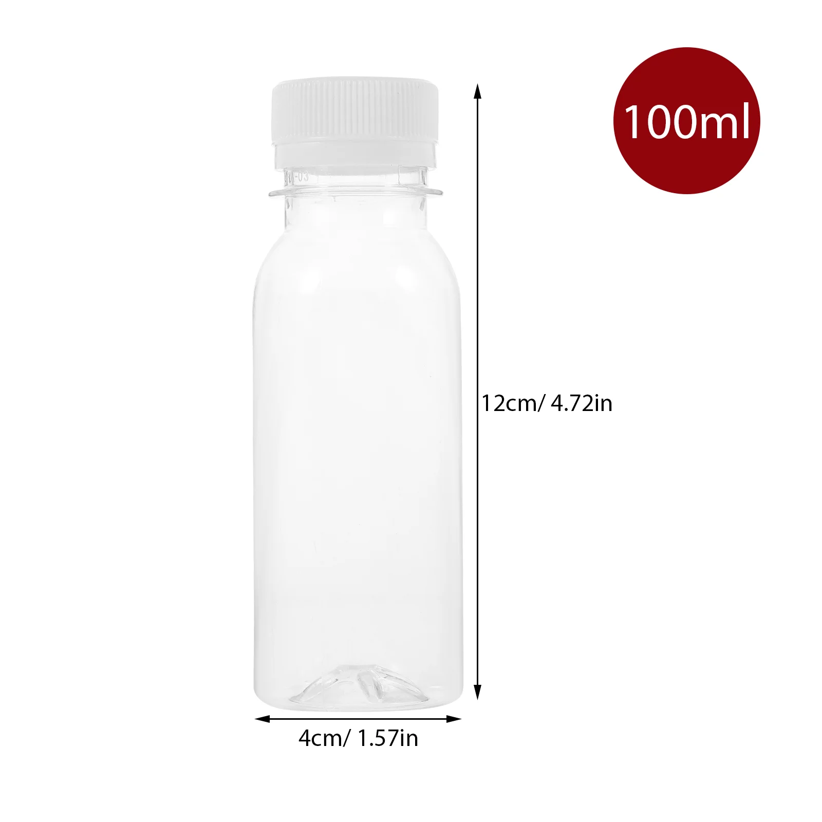 5 pçs 100ml garrafa de pigmento transparente bebida garrafas plásticas com tampas recipiente de suco leite bebida tiro tampas frasco de água clara