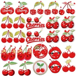 10 pcs/let Cartoon Cherry Embroidery Patch Fruit Patch Iron On Patches For Clothing Thermoadhesive Patches On Clothes Stickers