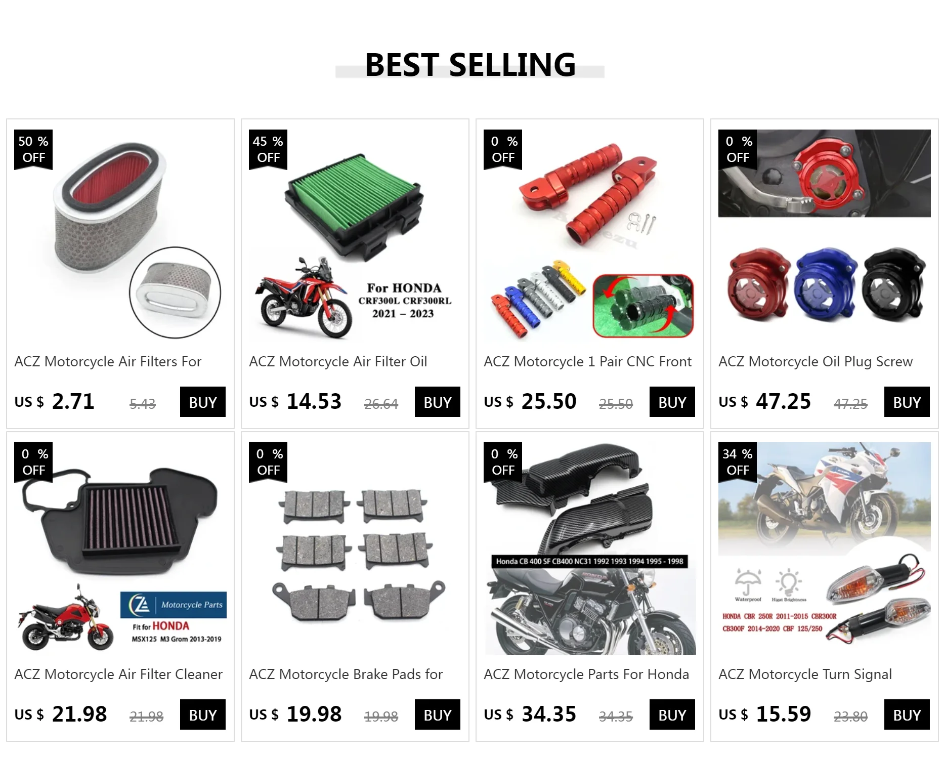ACZ Motorrad-Luftfilterreiniger für Honda NXR125 XR125 XR125L NXR XR 125cc 17211-KRE-9000 2003 2004 2005 2006 2007 Zubehör – Detail 3