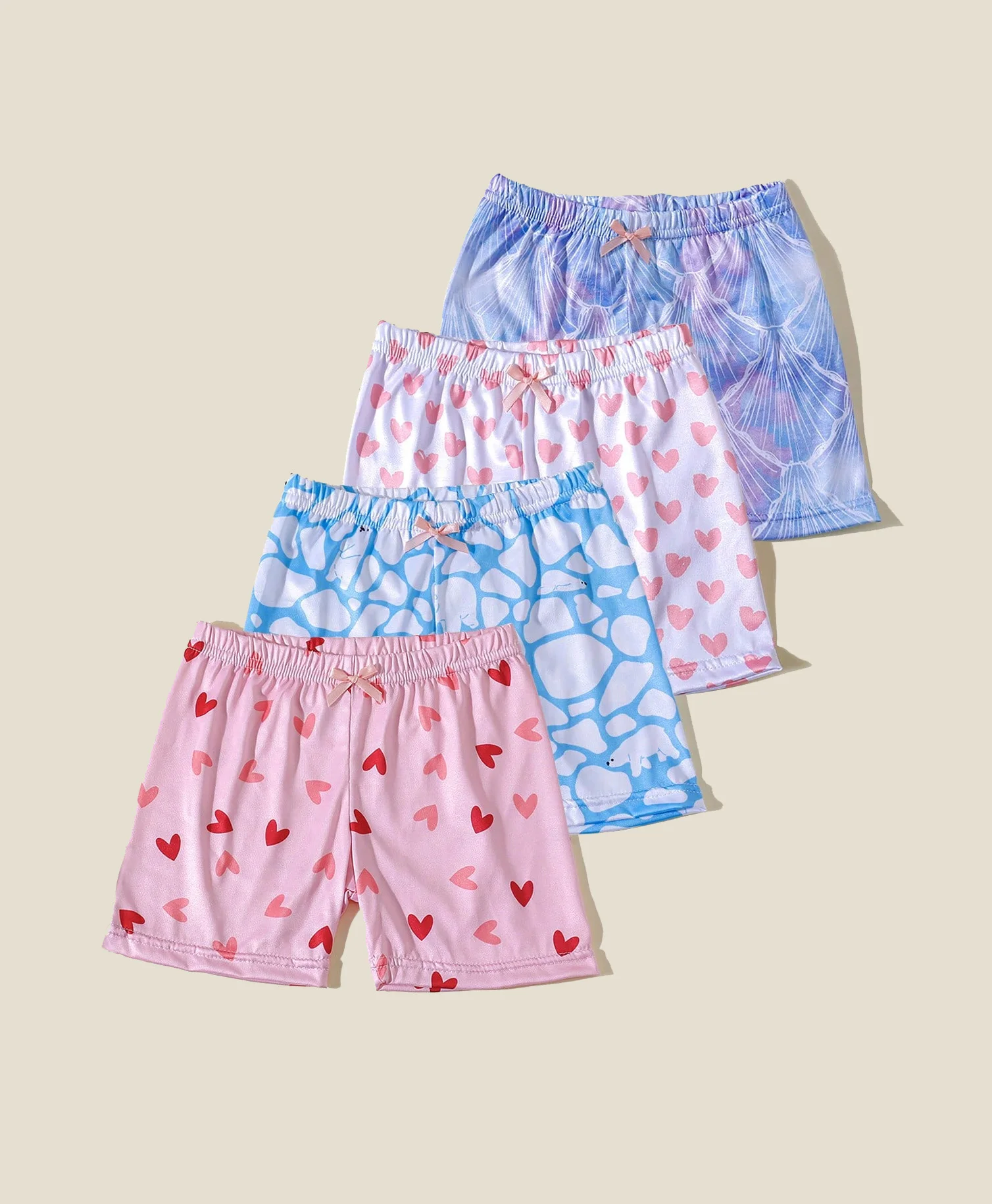 1 Paar Kinder-Shorts mit niedlichen Aufdrucken, lässige weiche Sommer-Shorts für Mädchen und Jungen, Strand-Shorts für Kleinkinder, Shorts für Kinder von 2 bis 12 Jahren