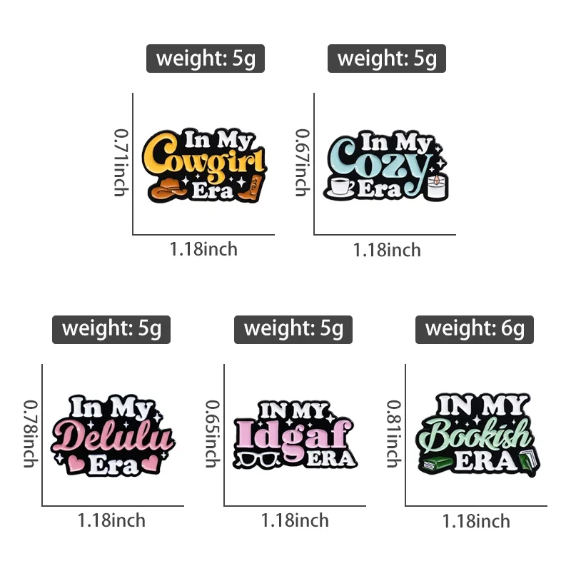 In My Bookish Cozy Era Cartoon Enamel Pins Colorful Funny Text Collected Metal Brooches Lapel Badges Jewelry Gift for Kid Friend