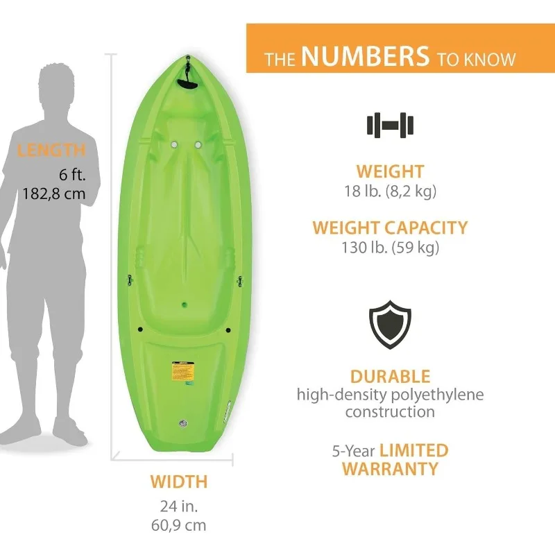 6-Fuß-Wellenkajak mit Paddel