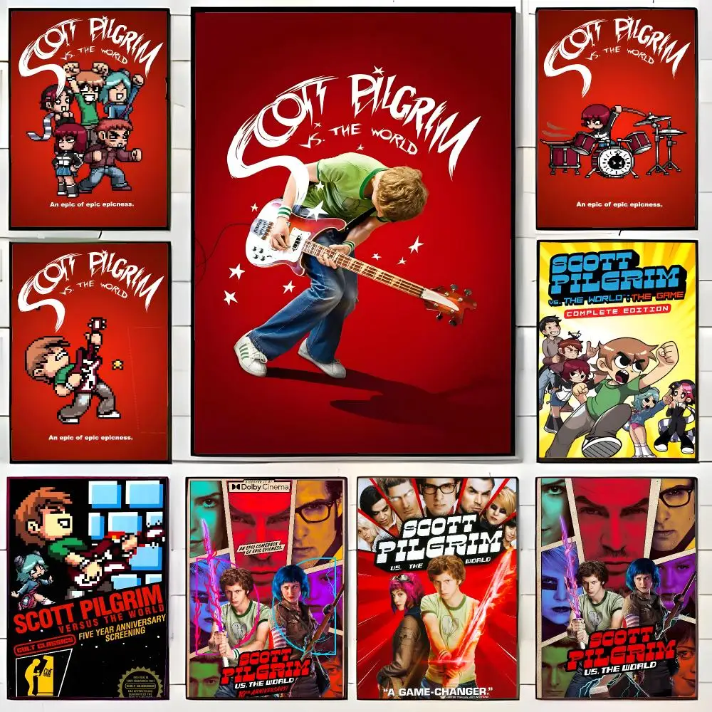 Quirky Comedy Film S-Scott Pilgrim vs the World Poster Wall Art Print Decorative Mural Home Decor Gift Unframed