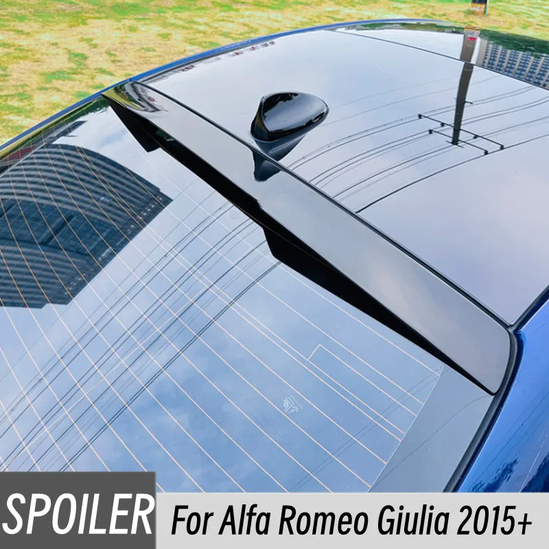 

For Alfa Romeo Giulia 2015+ ABS Plastic Car Rear Window Roof Spoiler Wings Bodykit Black Carbon Tuning Accessories Part