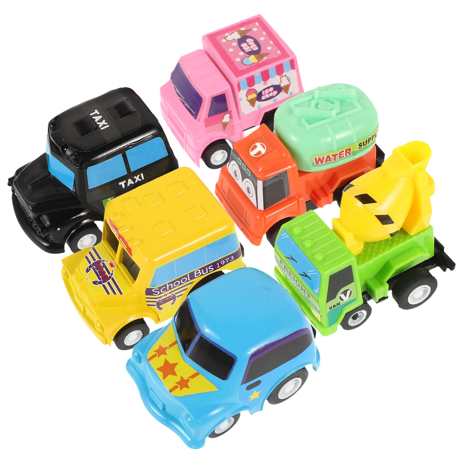 

6 Pcs Power Control Car Pull Back Childrens Toys Mini Household Interactive Plastic Children’s