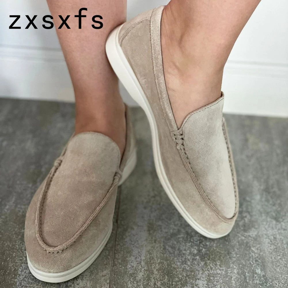 

Hot Sale Flat Causal Shoes Male Round Toe Kid Suede Ladies Loafers Spring Walk Brand Runway Comfortable Shoes Men 2022