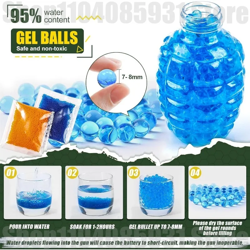 AK47 Electric Gel Ball Toy Guns Burst Water Polo Gun 20000 Gel Ball Burst Gel Ball Gun for Outdoor Team Game Shooting Christmas