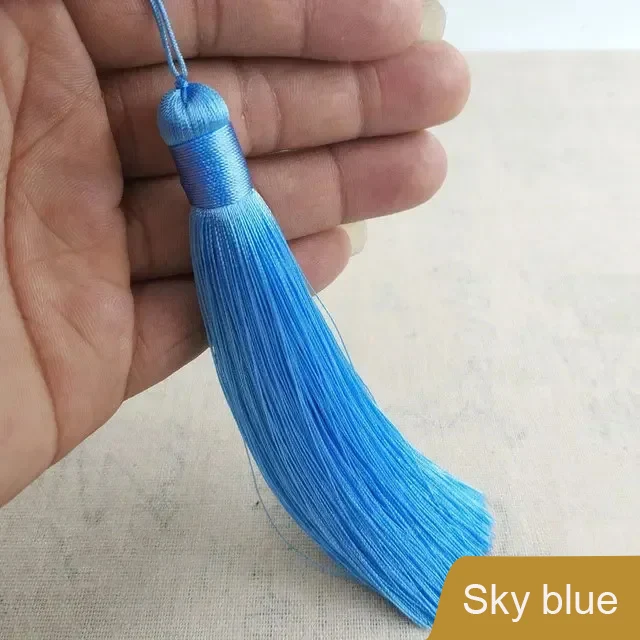 1/2/5/10Pcs 12cm Polyester Seide Quaste Mit Hängenden Ring Seil Fringe Trim DIY Nähen zubehör Hause Vorhang Anhänger Dekoration