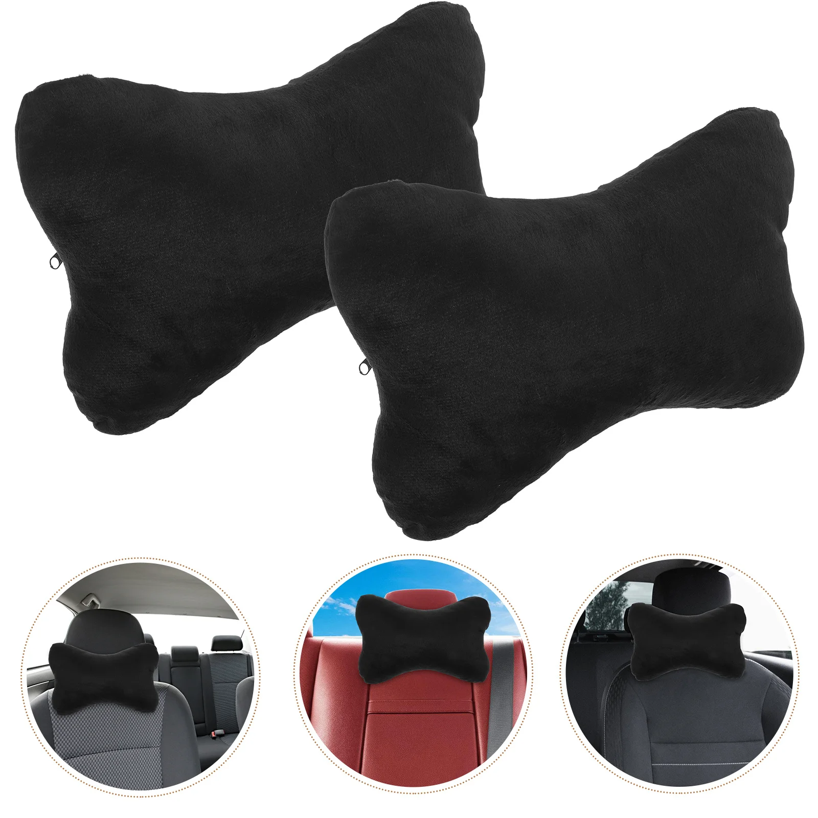 

2pcs Car Neck Pillow Stuffed Headrest Cushion Breathable Comfortable Support For Driving Auto Accessories Car Interior