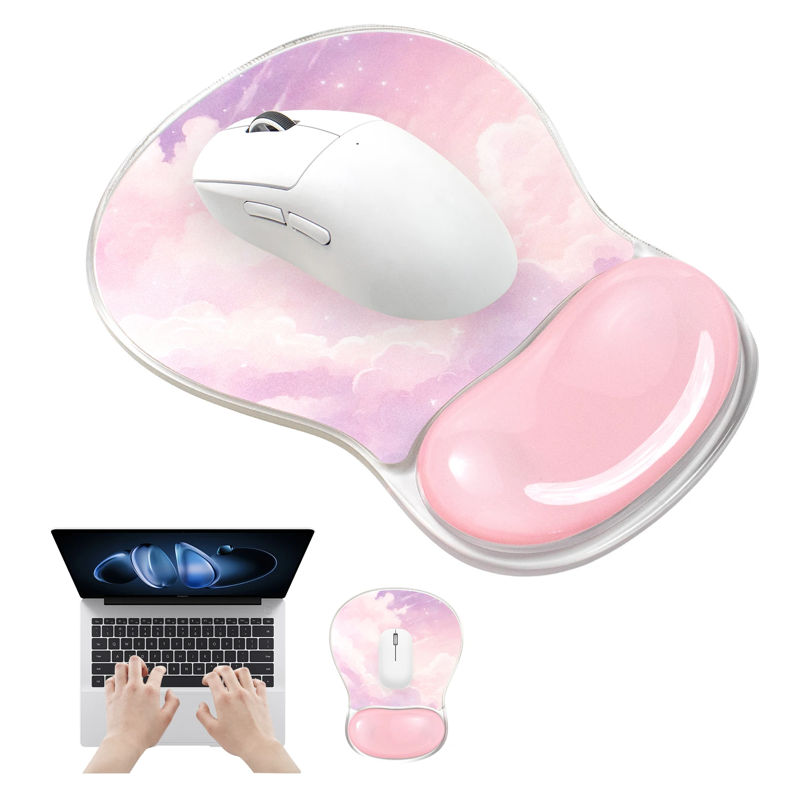 

Эргономичный градиентный коврик для мыши, удобная поддержка запястья, нескользящий коврик для мыши, мягкий коврик для мыши, подставка для запястья, компьютерный силиконовый коврик для мыши