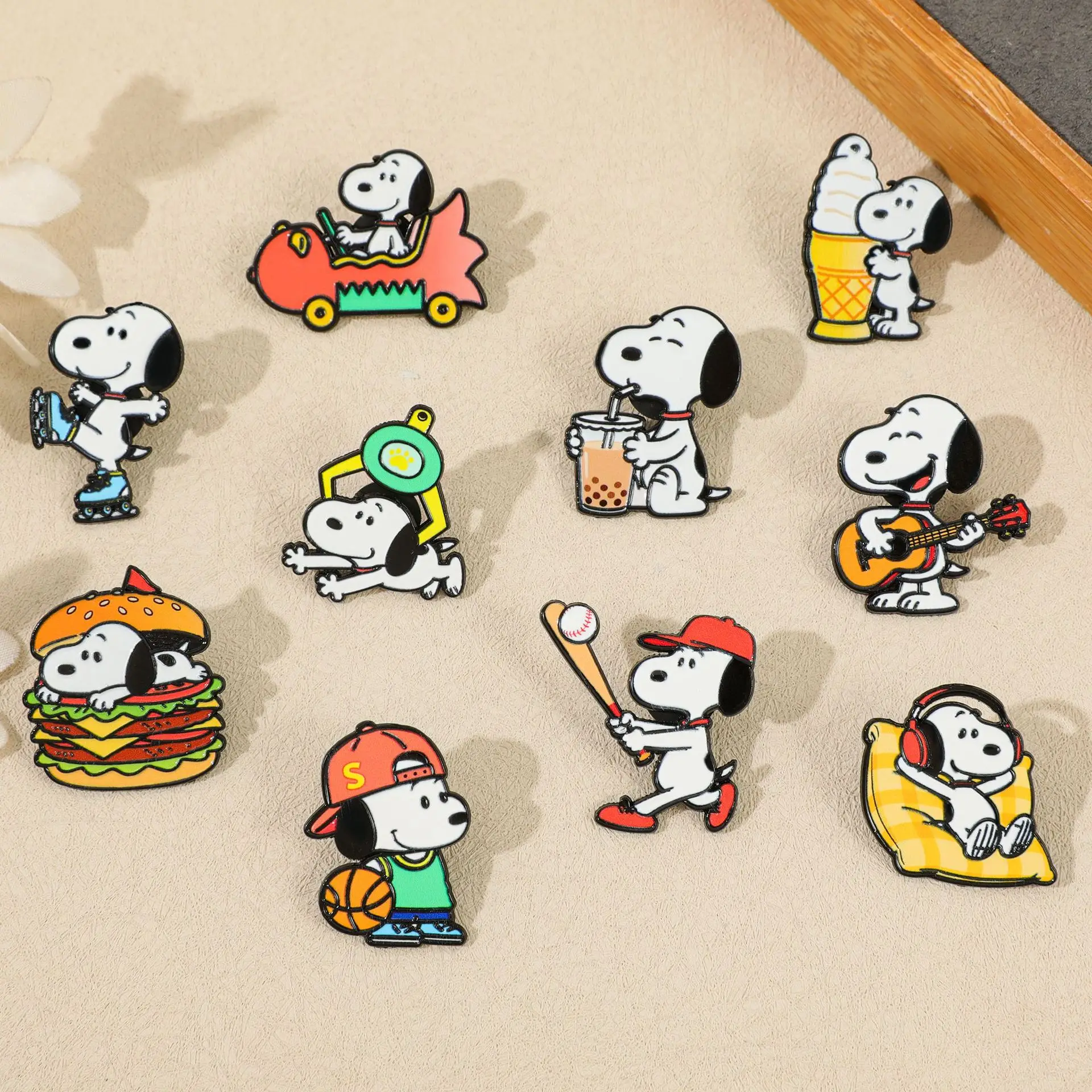 Leisure Sports Dog Cute Enamel Pin Set Cartoon Brooch Lapel Pins for Backpack Clothes Badge Cute Fans Gift