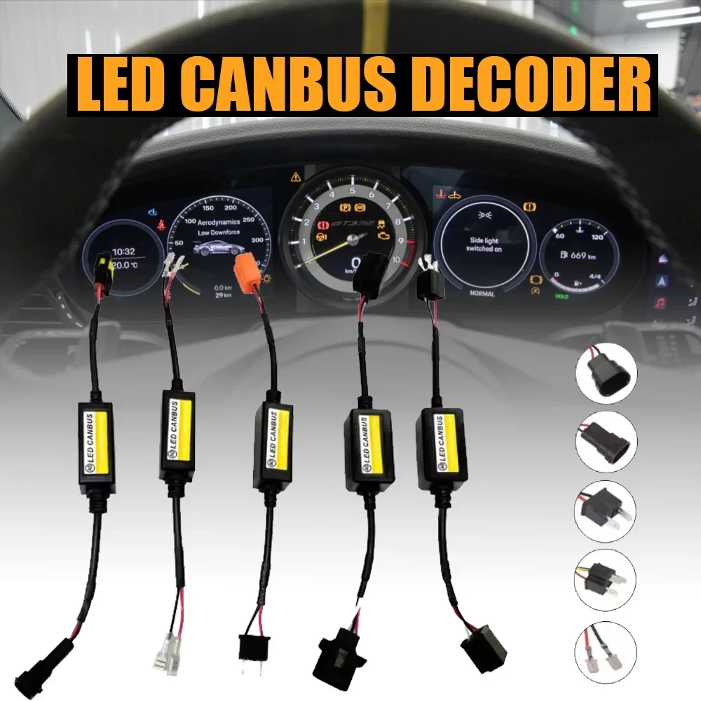 1~4PCS LED Canbus Car Headlights Error Free Resistor for SUV Fog Lights H4 H7 H1 H11 9006 9007 Adapter Anti-Flicker Interference