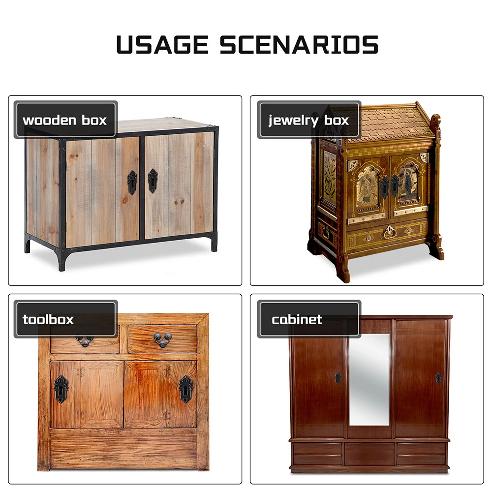 

5Sets Vintage Cabinet Locks Retro Style Furniture Lock Set for Jewelry Box Antiques Decorative Latches Jewelry Box Latches