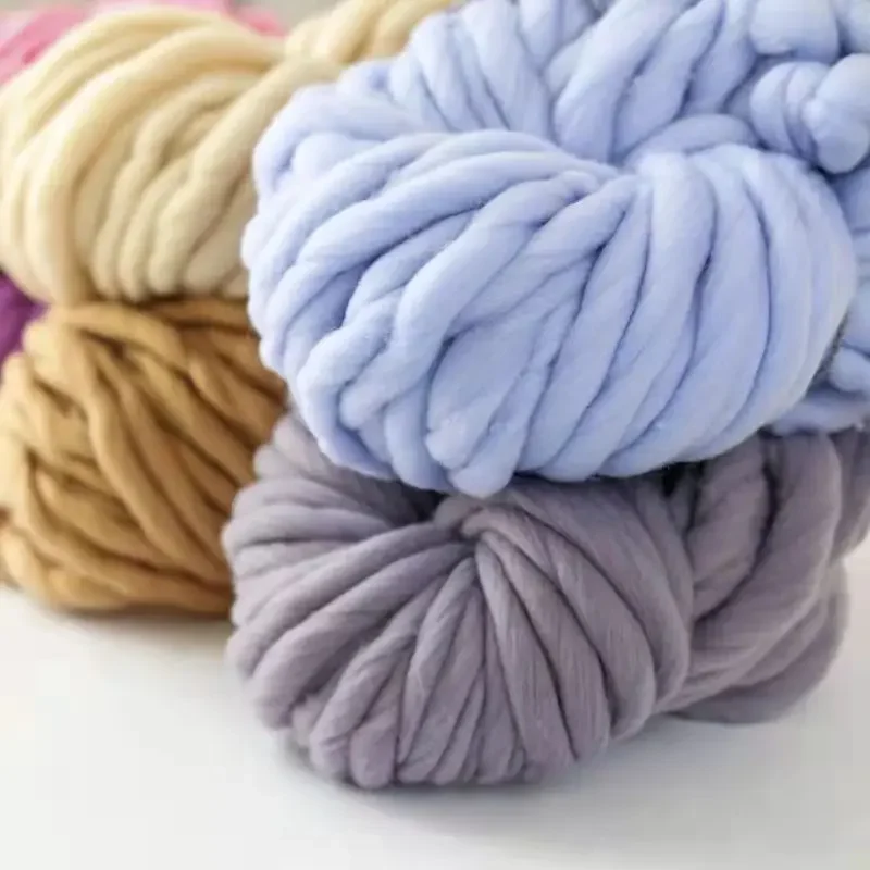 Natural Merino Chunky Wool, Super Thick Needle, Hand Knitted, Korean Hat, DIY Scarf, Blanket, 250g/Roll