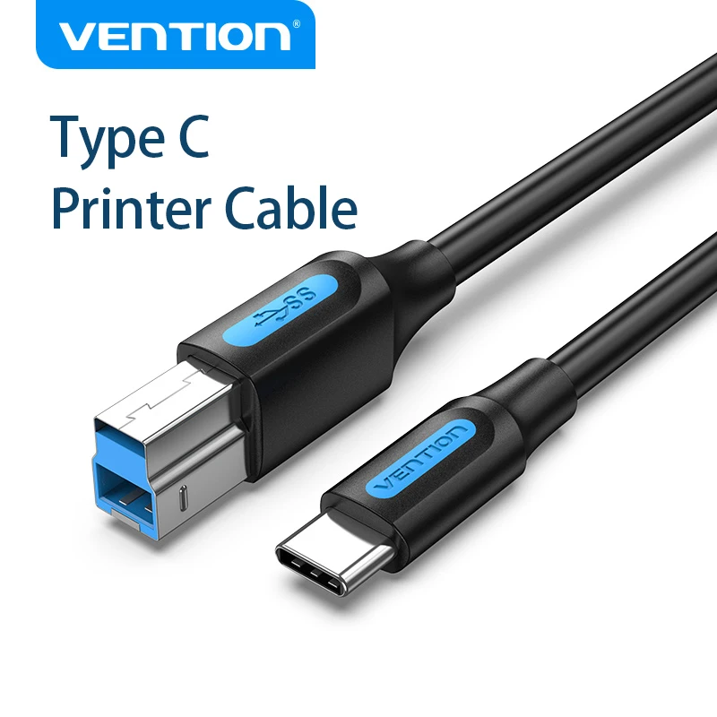 

Vention USB Printer Cable USB Type-C to USB Type B 3.0 Cable for MacBook Pro/Air HP Canon Dell Type C Printer Scanner Cord